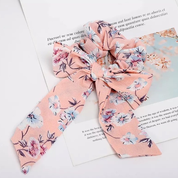 Accessories - NOW AVAILABLE 🎉 Pink Floral Bow Hair Tie